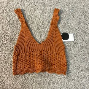 NWT Crochet Crop Tank
